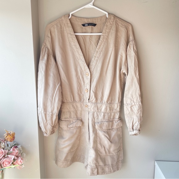 Gorgeous Zara tan long sleeve romper! - Picture 5 of 5